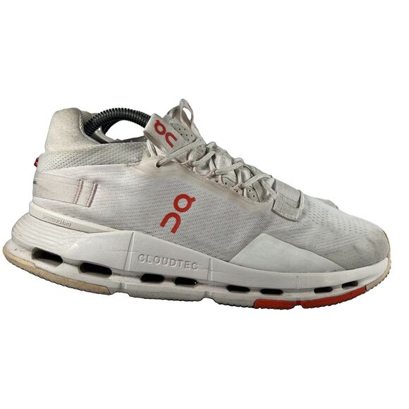On Running Other - On Cloudnova 2 White/Flame Lace Up Athletic Running Shoes Sneakers Men's Size 9